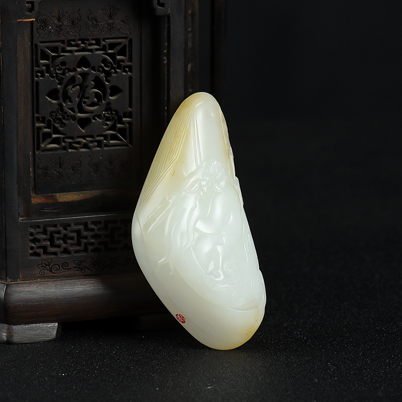 籽料和田白玉辰龙吊坠-红掌柜