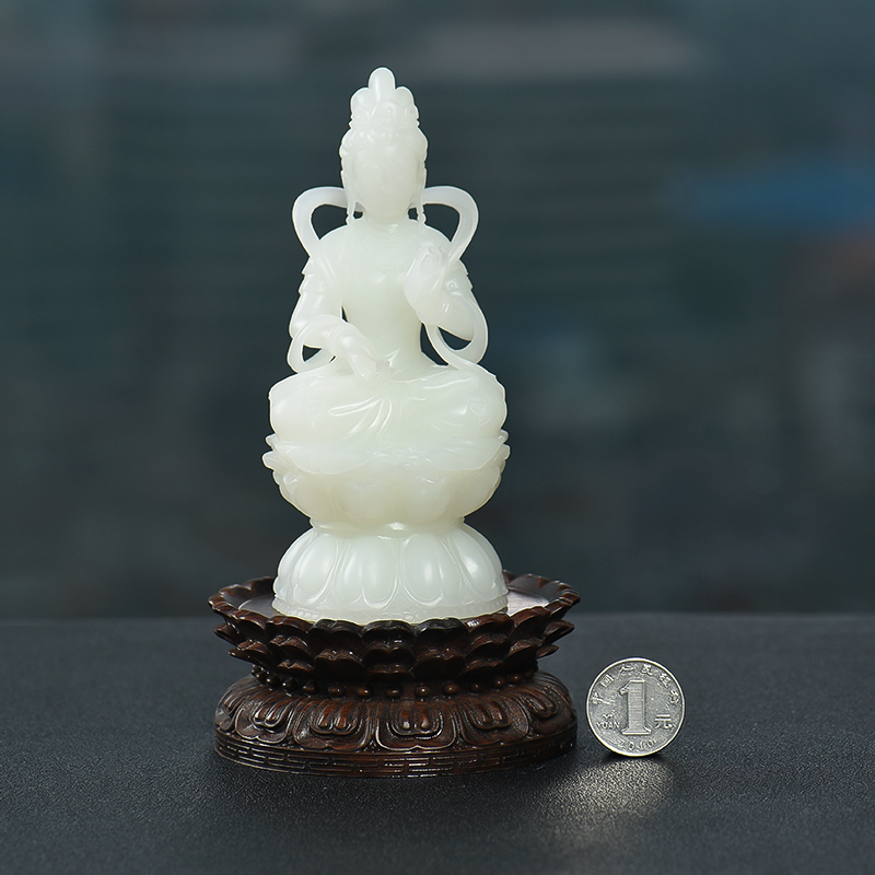 籽料和田玉观音摆件-红掌柜