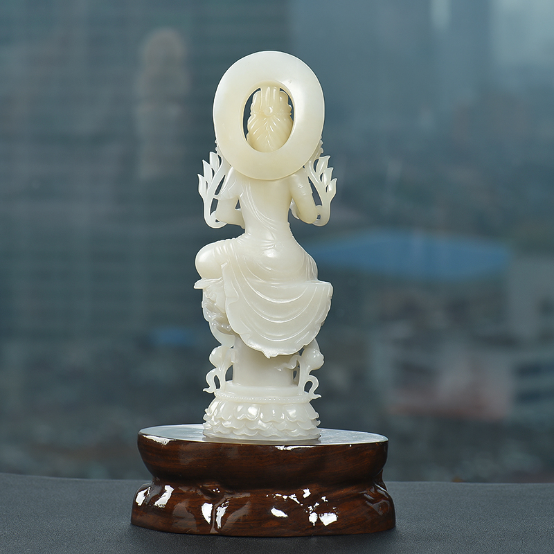 天然新疆籽料和田白玉摆件-红掌柜