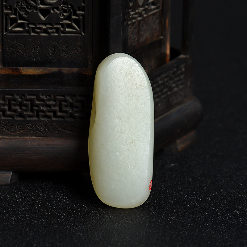 新疆天然和田白玉关羽吊坠-红掌柜