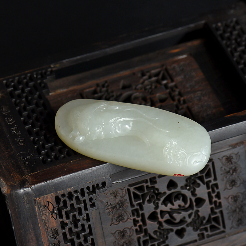 新疆天然籽料和田玉关羽吊坠-红掌柜