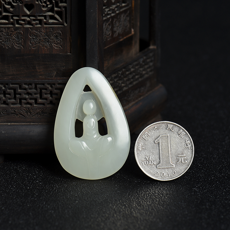 和田玉悟道吊坠-红掌柜