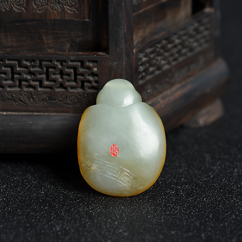 天然籽料和田玉龙龟吊坠-红掌柜