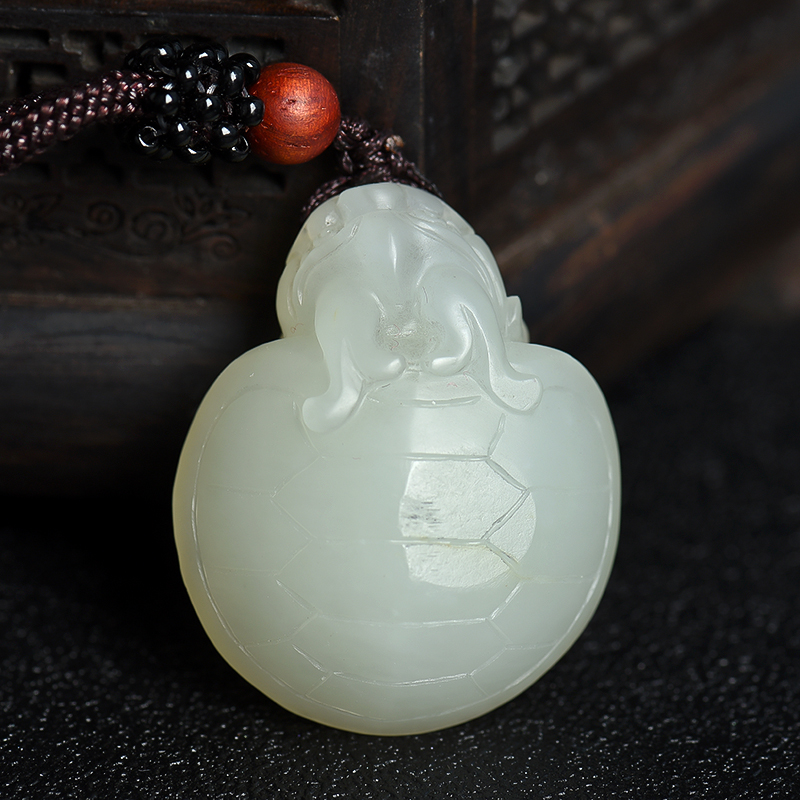 新疆天然籽料和田白玉吊坠-红掌柜
