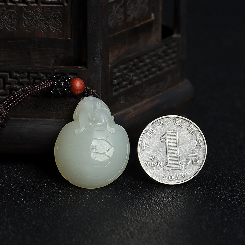 和田白玉龙龟吊坠-红掌柜
