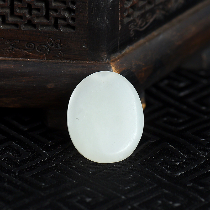 新疆天然和田白玉随形吊坠-红掌柜