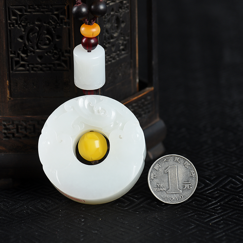 和田白玉手把件-红掌柜