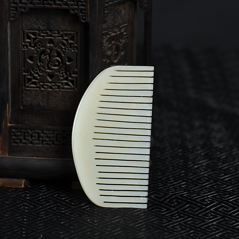 籽料和田白玉梳子-红掌柜