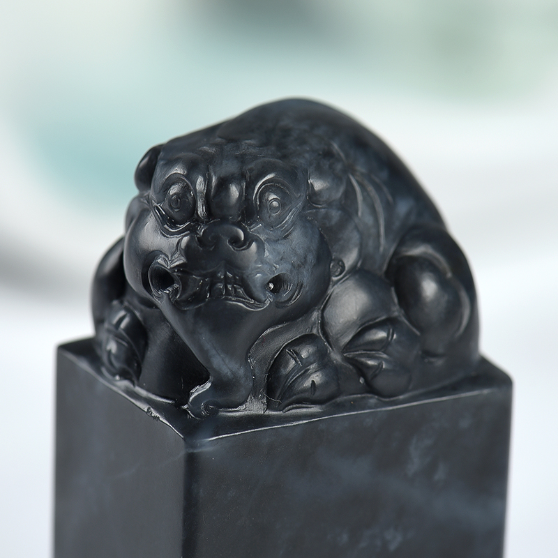 新疆天然籽料和田玉貔貅印章-红掌柜