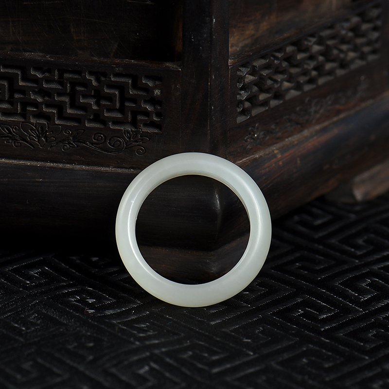 新疆天然籽料和田白玉戒指-红掌柜
