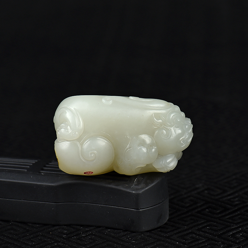 新疆天然籽料和田白玉貔貅吊坠-红掌柜