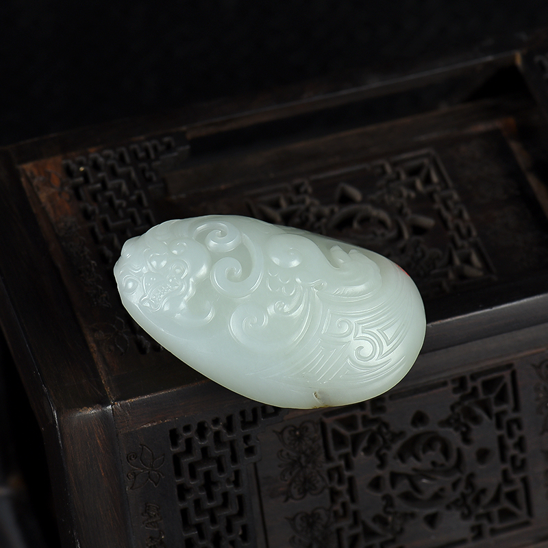 新疆天然籽料和田玉瑞兽吊坠-红掌柜