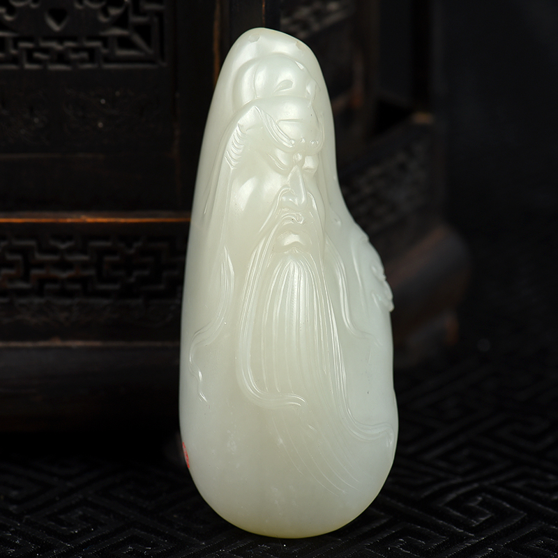 新疆天然籽料和田白玉吊坠-红掌柜