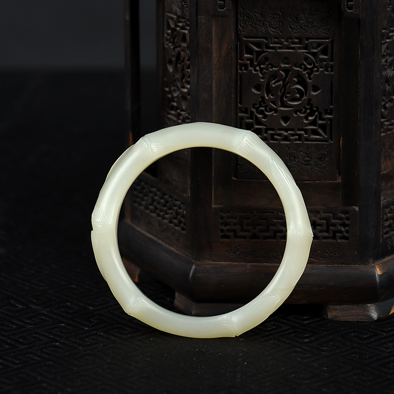 天然籽料和田玉节节高升手镯-红掌柜