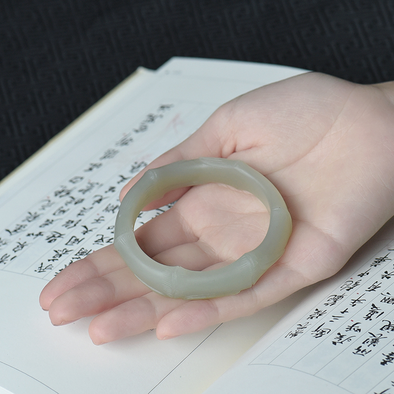 和田青白玉节节高升手镯-红掌柜