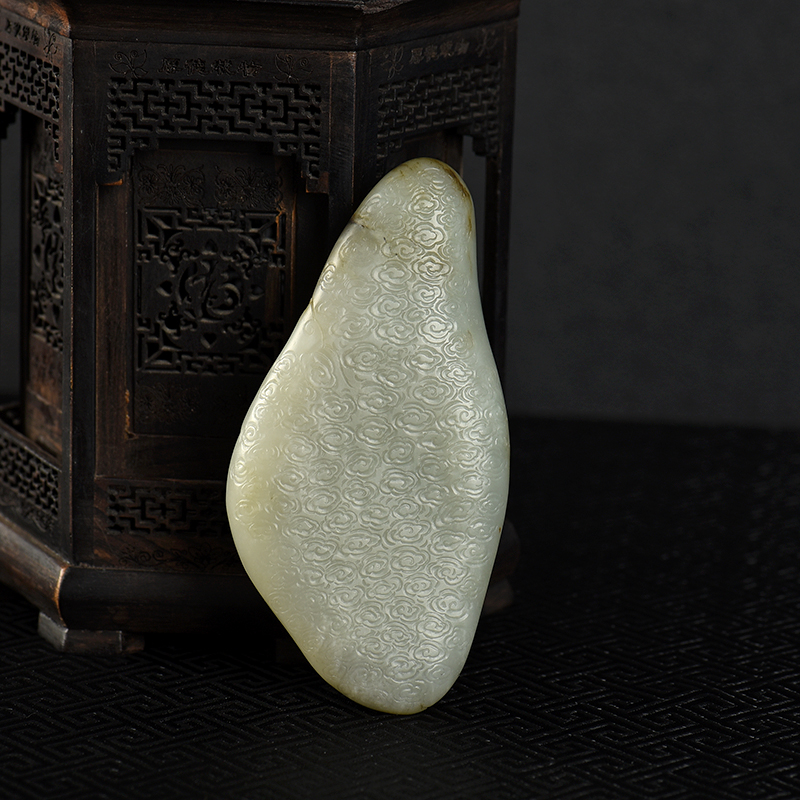 新疆天然俏色和田白玉大圣归来摆件-红掌柜