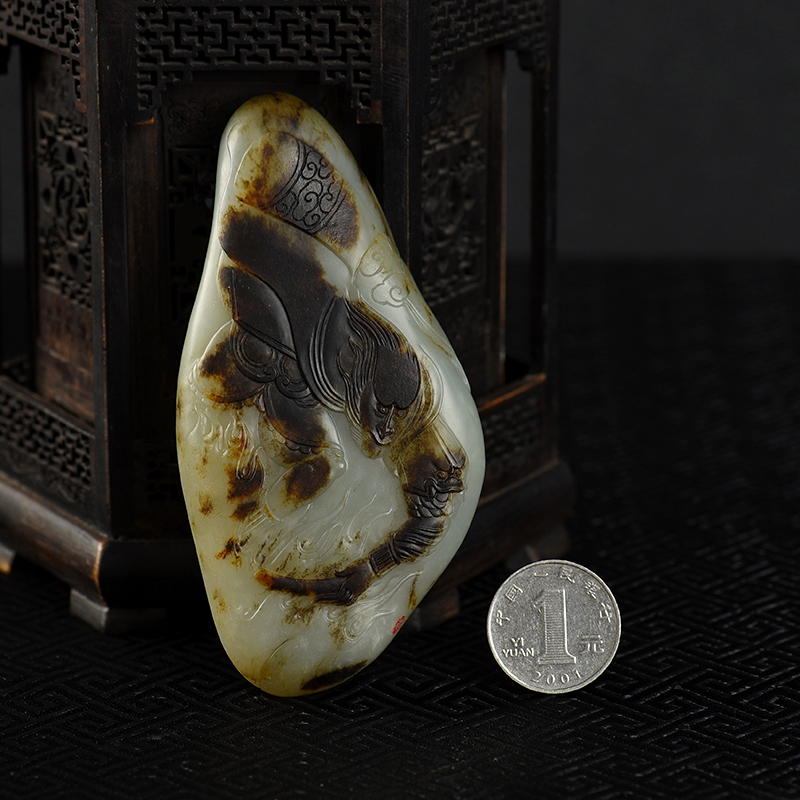 和田白玉大圣归来摆件-红掌柜