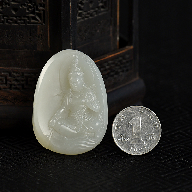 籽料和田白玉吊坠-红掌柜