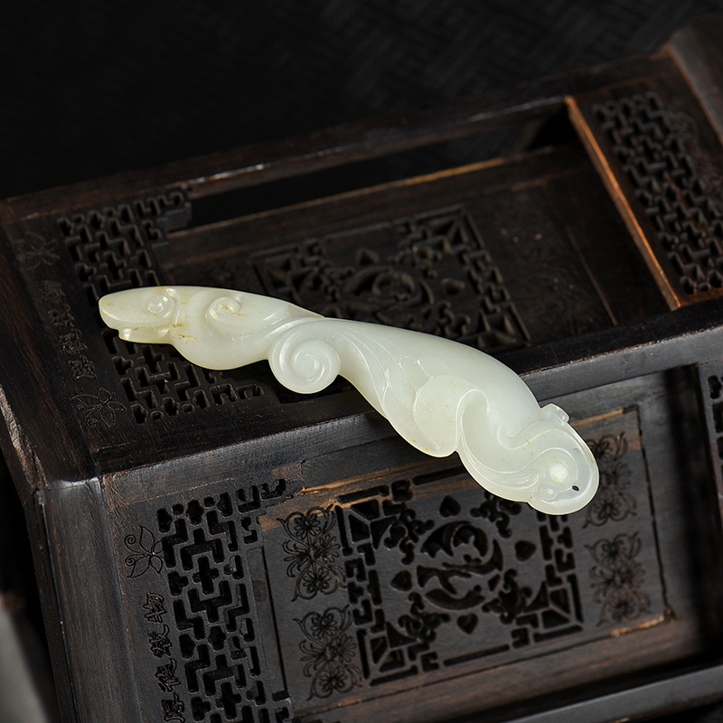 新疆天然籽料和田玉仙鹤吊坠-红掌柜