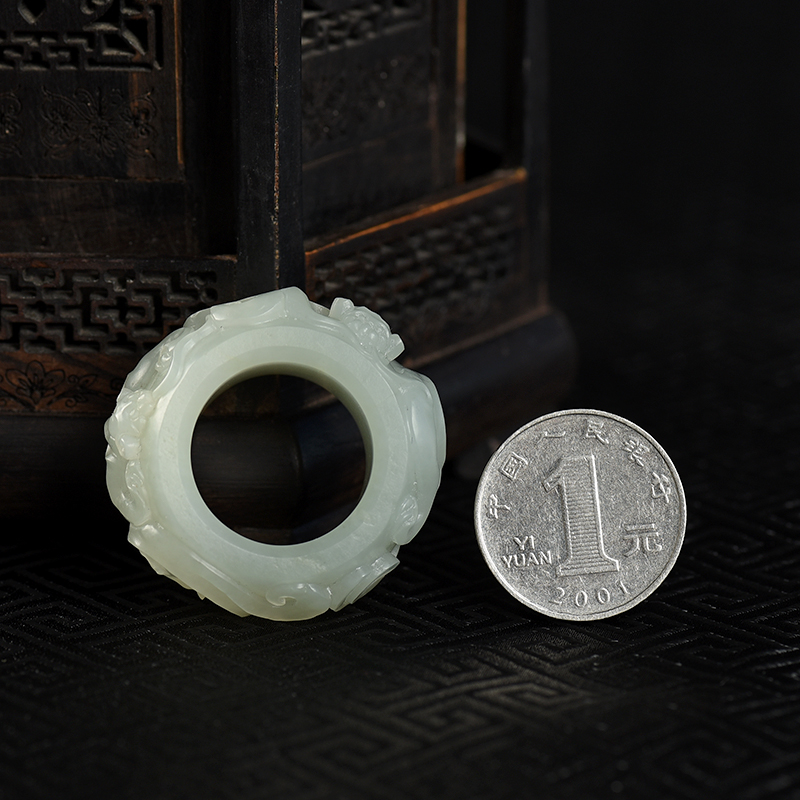 籽料和田白玉扳指-红掌柜