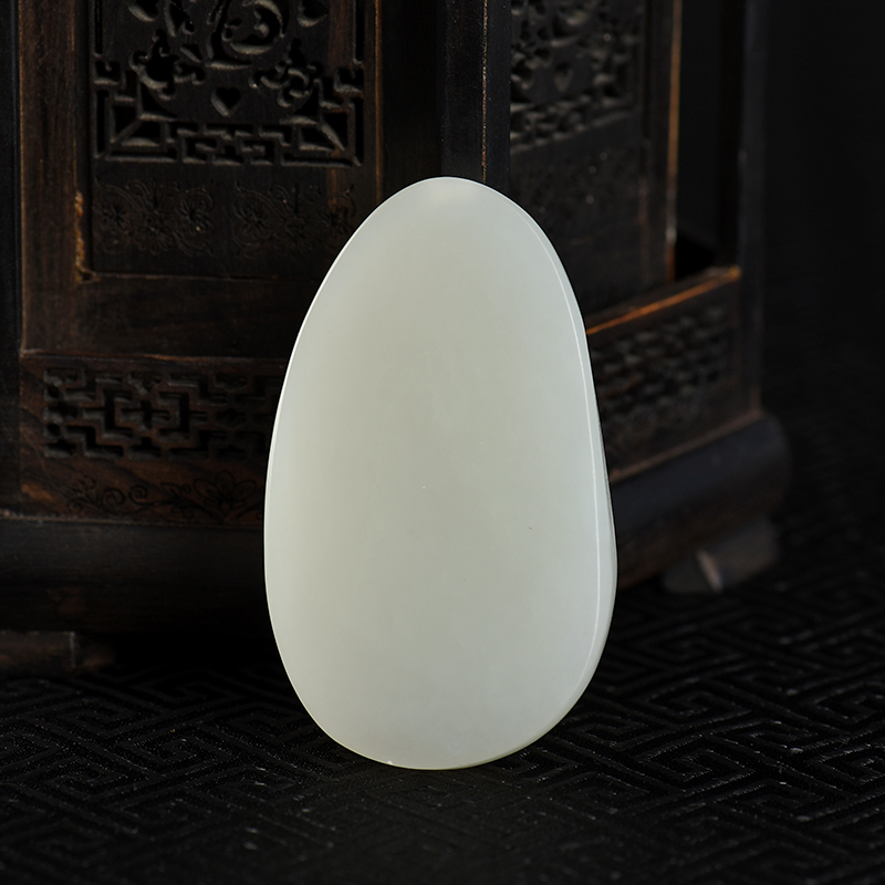 新疆天然和田羊脂白玉观音吊坠-红掌柜