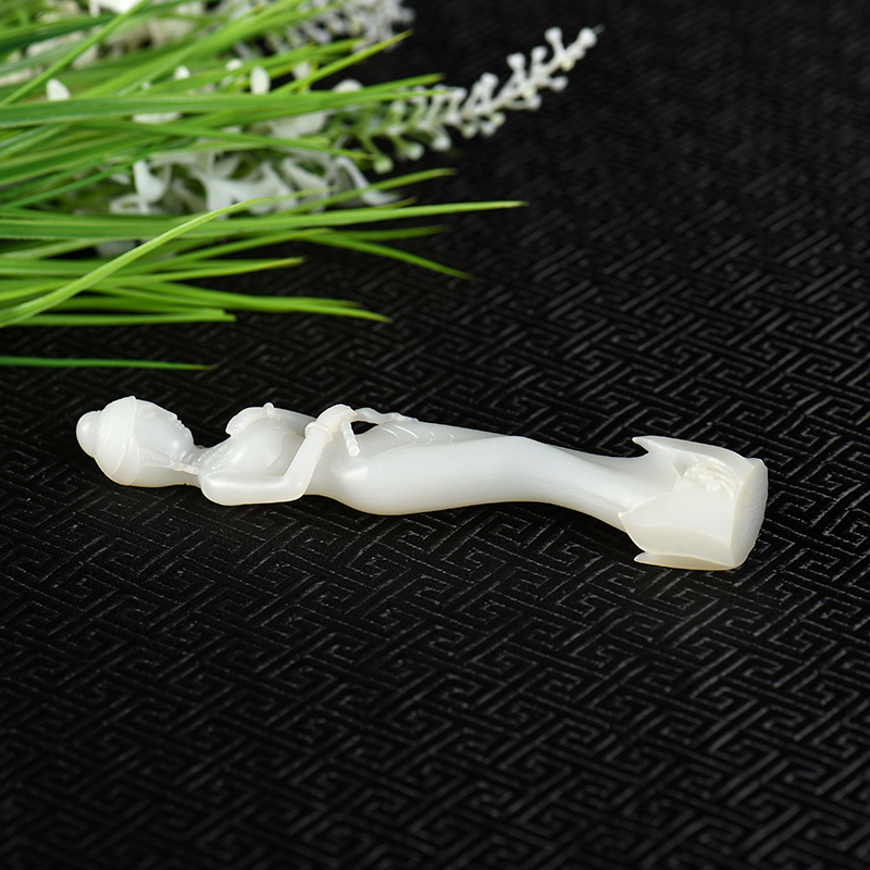 新疆天然山料和田白玉摆件-红掌柜