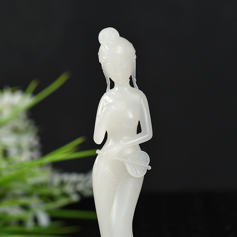 山料和田白玉风华绝代摆件-红掌柜