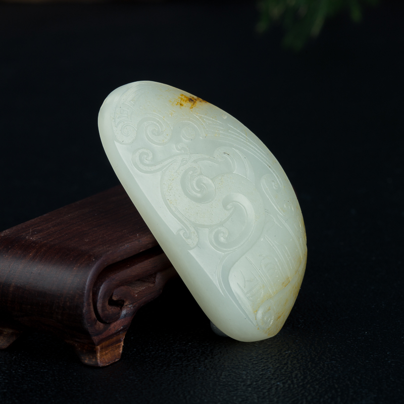 籽料和田白玉凤凰吊坠-红掌柜