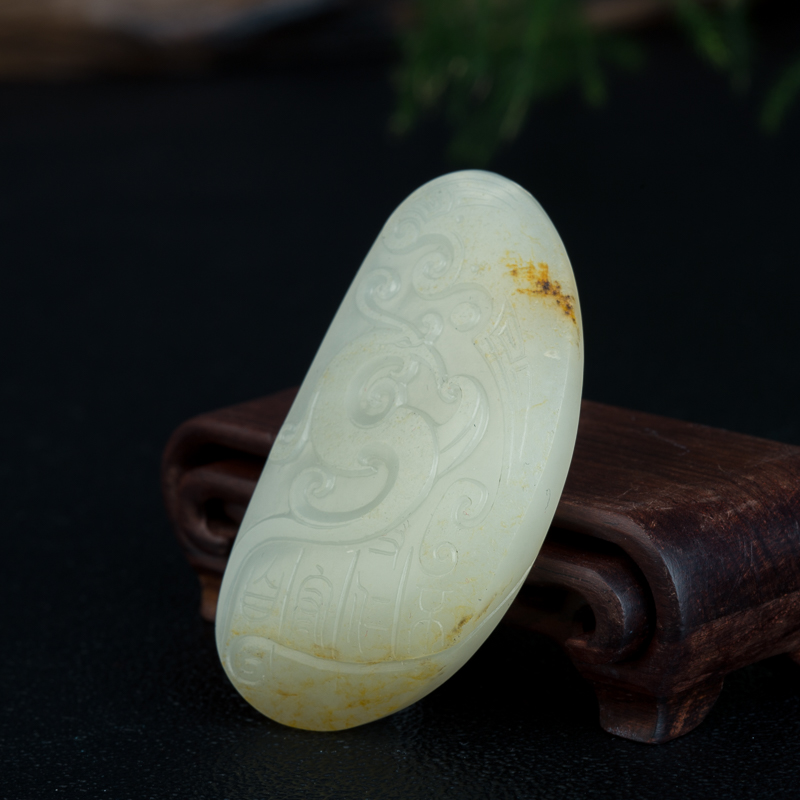 天然新疆籽料和田白玉吊坠-红掌柜