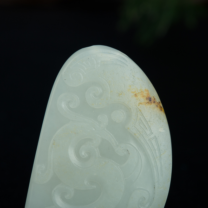 天然新疆和田白玉凤凰吊坠-红掌柜