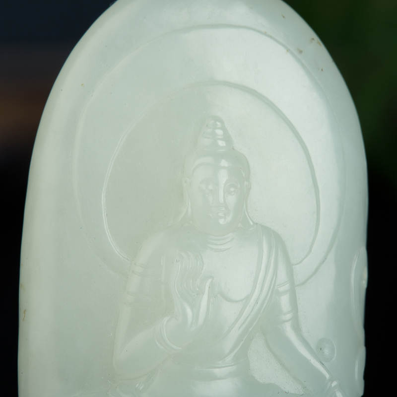 天然新疆和田白玉阿弥陀佛吊坠-红掌柜