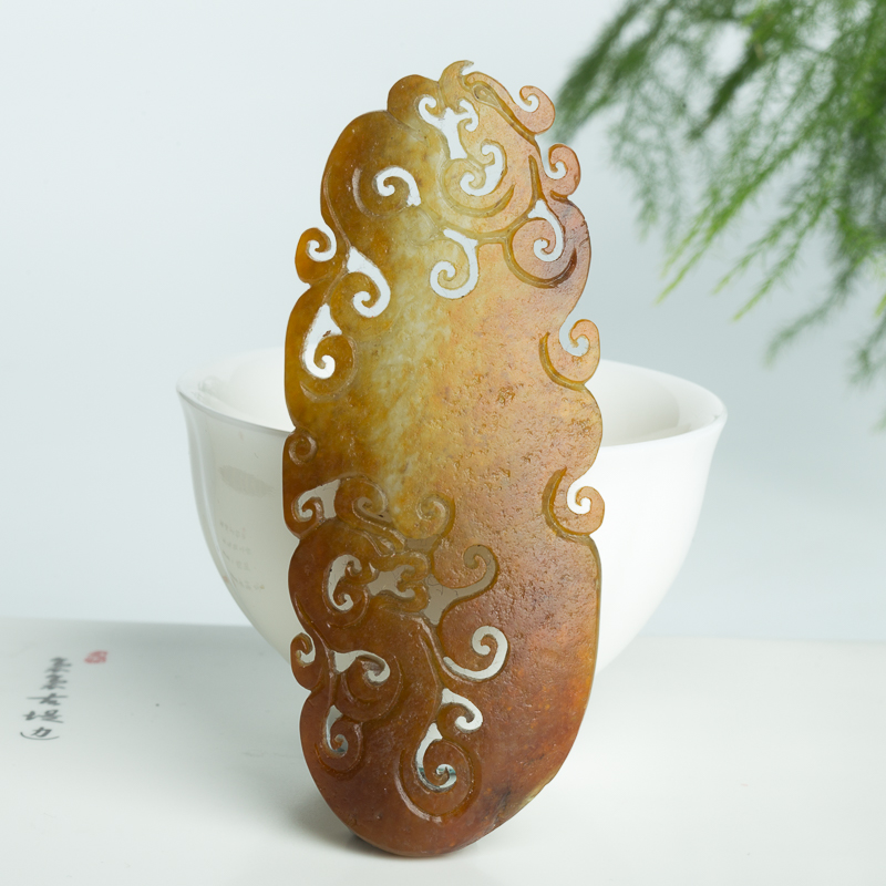 天然新疆籽料俏色和田玉吊坠-红掌柜