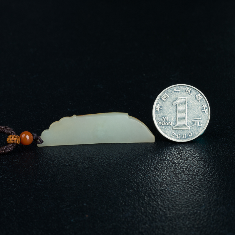 天然新疆籽料和田白玉随形吊坠-红掌柜