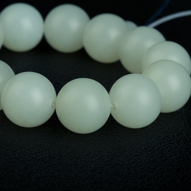 天然籽料和田青白玉单圈手串-红掌柜