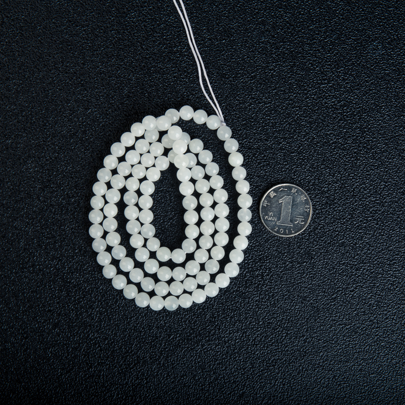 6.7mm山料和田白玉108佛珠-红掌柜