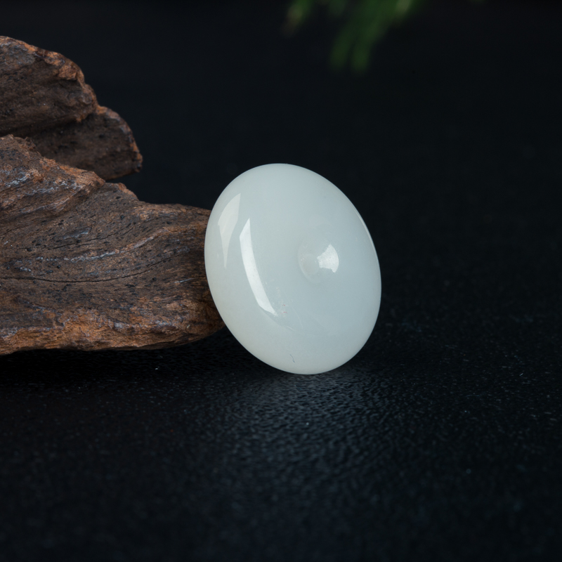 山料和田白玉平安扣吊坠-红掌柜