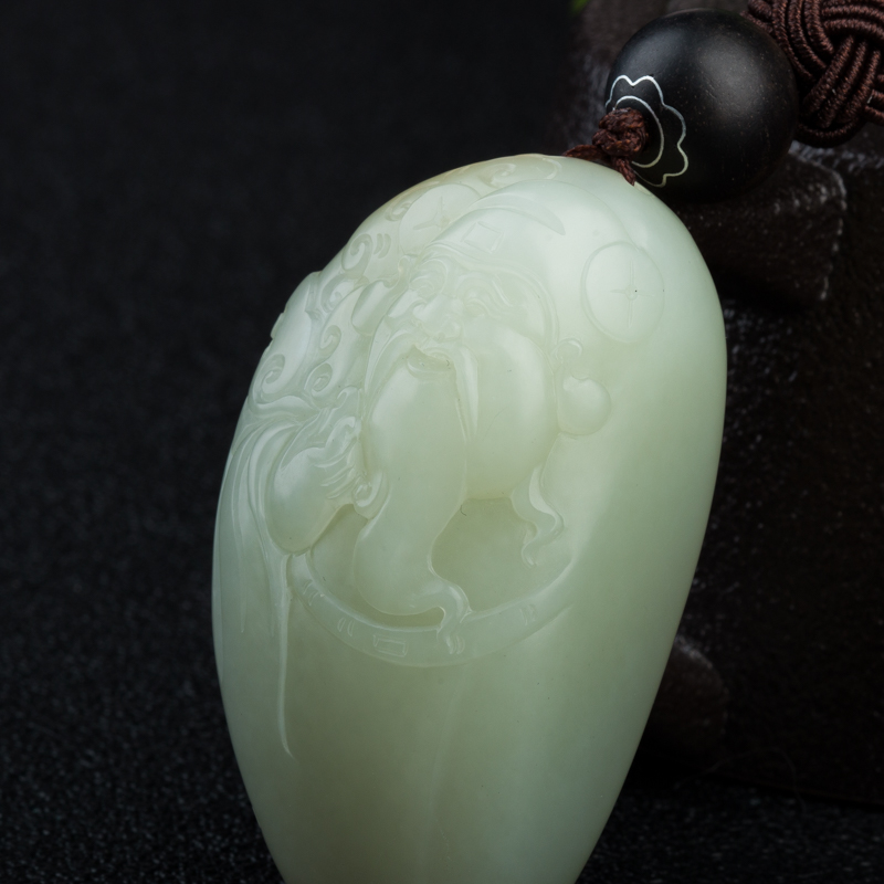 和田玉财神挂坠-红掌柜