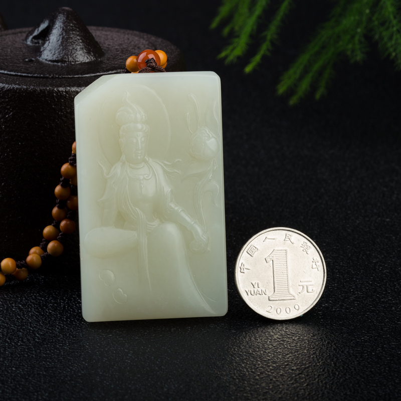 和田玉大势至挂坠-红掌柜