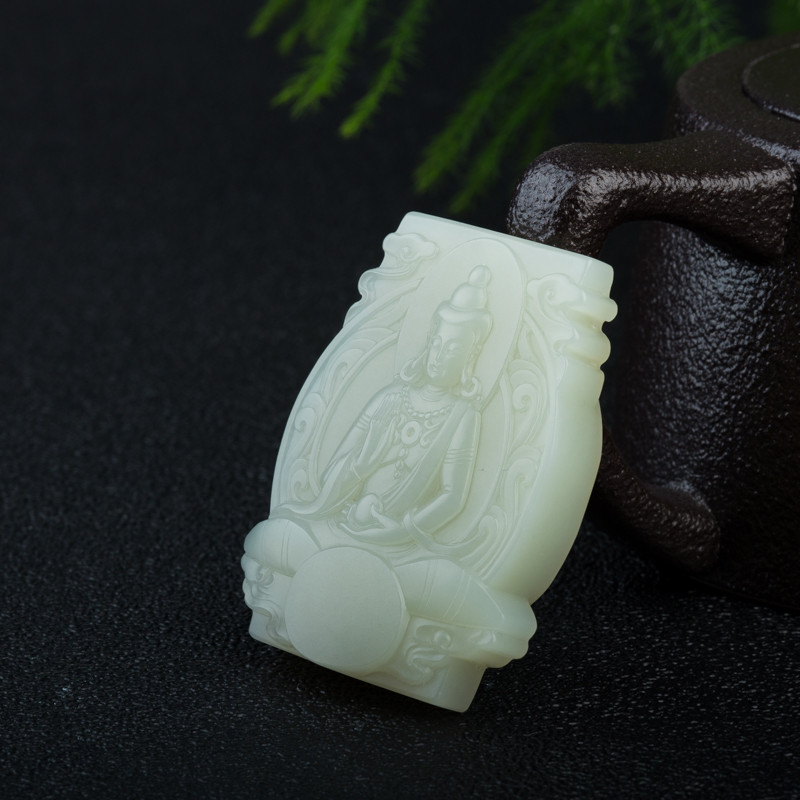 籽料和田玉大日如来吊坠-红掌柜