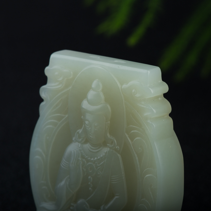 和田玉大日如来挂坠-红掌柜