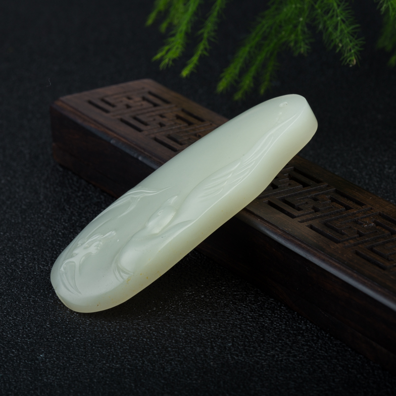 籽料和田玉鸳鸯送福吊坠-红掌柜