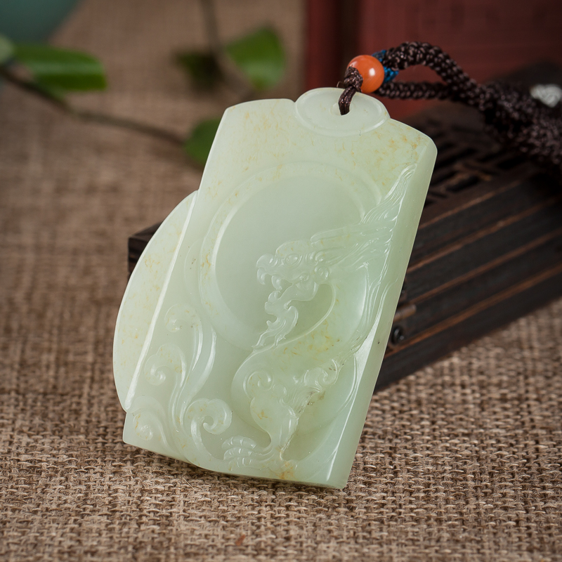 籽料和田青白玉吊坠-红掌柜