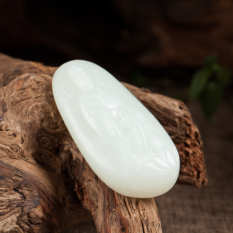 和田玉观音吊坠-红掌柜