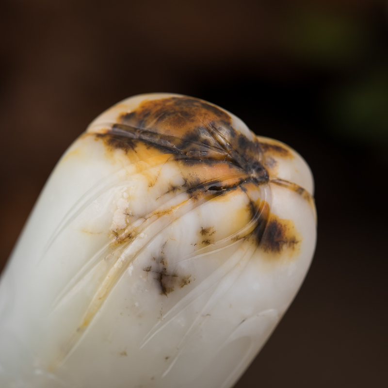 天然和田玉玉美人吊坠把件两用款-红掌柜