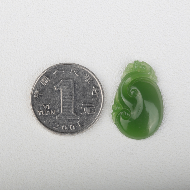 山料和田碧玉如意吊坠-红掌柜