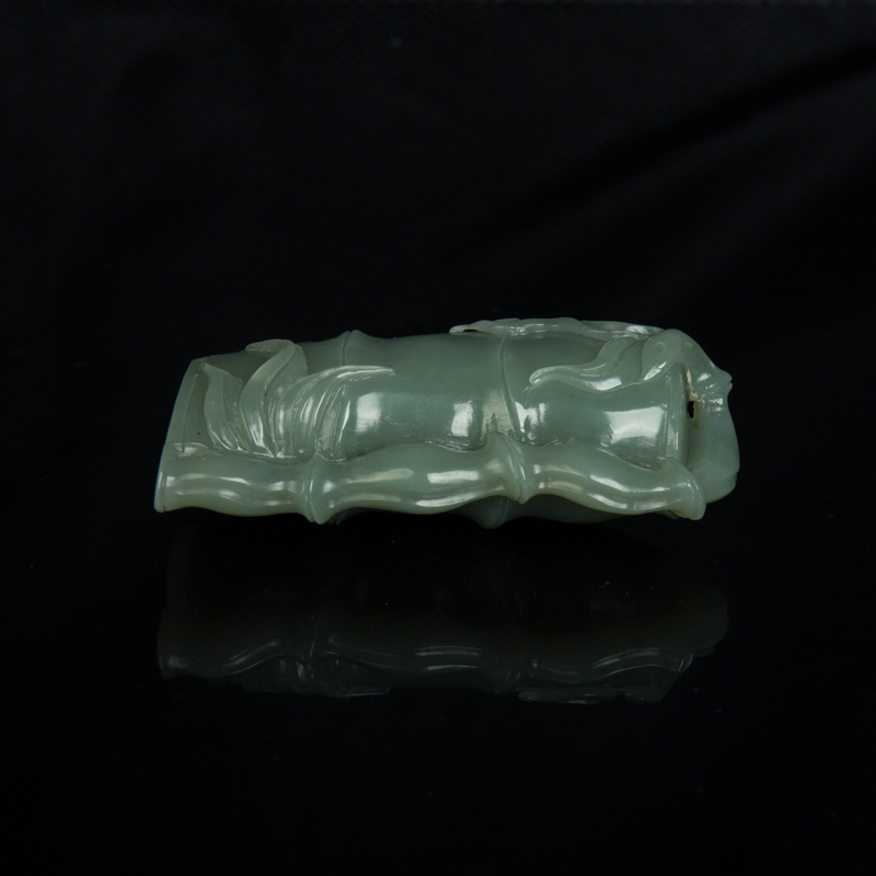 山料和田青白玉吊坠-红掌柜