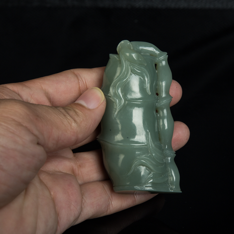 山料和田青白玉竹节-红掌柜