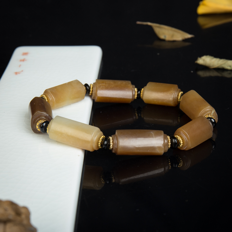 山料和田玉多圈手串-红掌柜