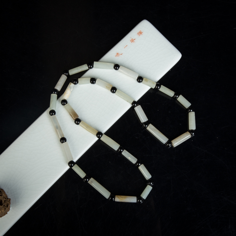 天然和田玉桶珠多圈手串-红掌柜