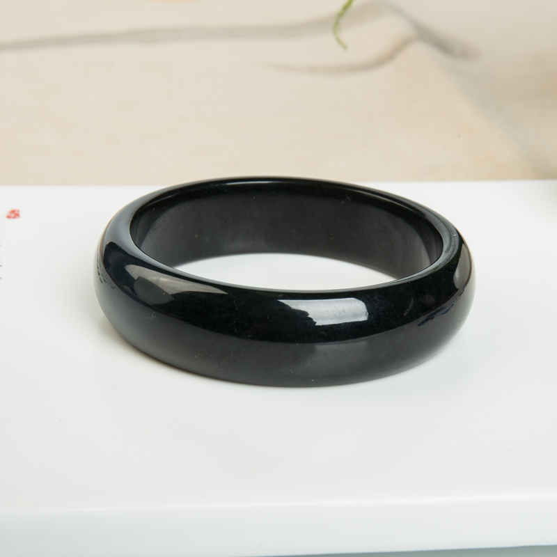 59.5mm山料和田玉平安镯-红掌柜